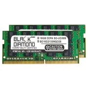 Black Diamond BD16GX22133MQO25 32GB Kit (2 x 16GB) DDR4-2133 MHz PC4-17000 non-ECC Unbuffered CL15 260-Pin SODIMM 1.2V 2Rx8 Memory Module