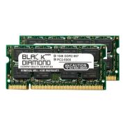 Black Diamond BD1GX2667MDN10 2GB Kit (2 x 1GB) DDR2-667 MHz PC2-5300 non-ECC Unbuffered CL5 200-Pin SODIMM 1.8V 2Rx8 Memory Module