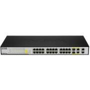 D-Link DES-1228P 24 x Ports PoE 10/100Base-TX + 2 x Ports Combo RJ-45/SFP Layer 2 Fast Ethernet Web Smart Switch