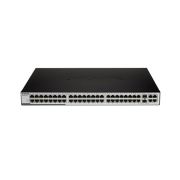 D-Link DGS-3420-52P 81W 48-Port 176Gbps 10/100/1000Base-T Managed Stackable Gigabit Ethernet Switch with 4 10-Gigabit SFP+ Ports Rack Mountable
