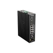 D-Link DIS-200G-12PS 8 x 10/100/1000Base-T PoE+ Ports, 2x 10/100/1000Base-T Ports, 2 x SFP Ports Industrial Gigabit Smart Managed PoE Switch