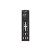 D-Link DIS-200G-12S 10 x 10/100/1000Base-T Ports, 2 x SFP Ports Industrial Gigabit Smart Managed Switch
