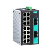 Moxa EDS-316-MM-ST Industrial Unmanaged with 14 10/100BaseT(X) ports, 2 multi mode 100BaseFX ports, ST connector Ethernet Switch