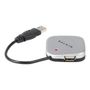 Belkin F5U407TT 4 Port USB 2.0 Ultra Mini Hub - 4 x USB 2.0 USB Downstream 1 x USB 2.0 USB Upstream - External