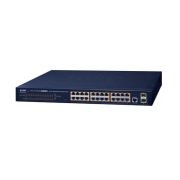 Planet GS-4210-24P2S 24 x Ports PoE+ 1000Base-T + 2 x Ports SFP Layer 2 1U Rack-Mountable Managed Gigabit Ethernet Switch