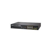 Planet GS-4210-8P2S 8 x Ports PoE+ 1000Base-T + 2 x Ports SFP Layer 2 1U Rack-Mountable Managed Gigabit Ethernet Switch