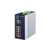 Planet IGS-10020HPT 8 x Ports PoE+ 10/100/1000Base-T + 2 x Ports SFP 2.5GbE Layer 2 Managed Rail-Mountable Gigabit Ethernet Industrial Switch