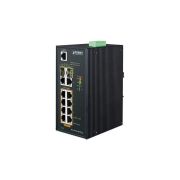 Planet IGS-4215-8P2T2S 8 x Ports PoE+ 10/100/1000Base-T + 2 x Ports 1GbE RJ-45 + 2 x Ports SFP Layer 2 Rail-Mountable Managed Gigabit Ethernet Industrial Switch